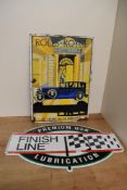 Thought to be early to mid 20th-century Rolls-Royce 'As Silent as its Shadow' enamel advertising