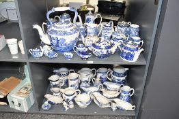 A large quantity of 19th to 20th-century blue and white transferware, featuring Copeland Spode '