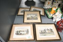 Of local interest, five vintage 19th-century framed prints, to feature The Birth Place of Sir R.