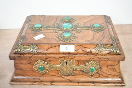 A fine late 19th-century John Bagshaw & Sons of Liverpool burl walnut jewellery box, adorned with