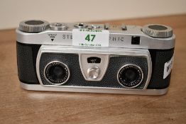 A Wray of London Stereo Graphic camera with two Wray Stereo f/4 35mm lenses AF