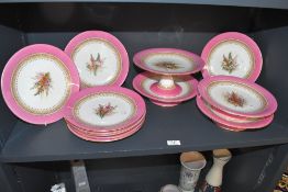 A selection of 19th-century Royal Worcester porcelain cabinet plates and pedestal plates,