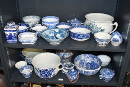 A large quantity of 19th to 20th-century blue and white transferware, featuring Copeland Spode '