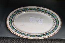 A large late 19th-century Staffordshire W.E. Withinshaw-style 'Waterlily' ironstone meat platter,