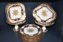 A collection of early 20th-century Aynsley china plates, pattern number 6552 (1902-1925),