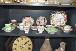 A selection of 19th-century porcelain ware, to feature a Spode Chinisorie 2638 cup, saucer and