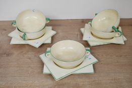 A small selection of early 20th-century Art Deco Royal Staffordshire 'The Biarritz' ceramic cup