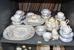 A selection of 19th-century blue and white 'Asiatic Pheasant' and 'Two Temple/Willow'