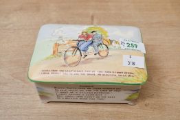 An early 20th-century Crown Devon Fieldings ceramic 'Daisy Bell' musical cigarette box, featuring