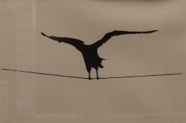 *Local Interest* after Alan Stones (British b.1947) monochrome lithographic print 'Holding On' a