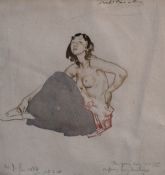 In the manner of Sir William Russell Flint RA (British 1880-1969) Graphite and watercolour on paper,