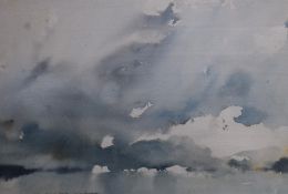 Geoffrey Baverstock (British b.1948) Watercolour 'Hong Kong Harbour. Eastern Approach.', an abstract
