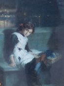 Augustus Edwin Mulready (British 1844-1904) Oil on canvas 'The Day is Done', depicting a young