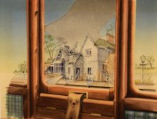 *Local Interest* After David Hurd (British 20th Century) Lithograph 'Time Lapse', a surrealist house