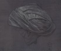 Joseph Edward Southall RWS (British 1861-1945) Graphite and pastel 'Study of a Turbaned Head',