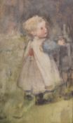 A pair of 19th/20th Century watercolours, the first depicting an edlerly gentleman reading and the