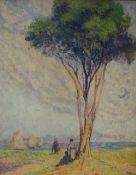 Clare Atwood (British 1866-1962) Oil on board 'Top of the Tide', an impressionistic coastal scene