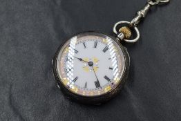 A 19th century silver open face top wound pocket watch, the white dial having Roman numerals with