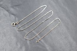 An 18ct white gold 16' curb link chain, 3.8g