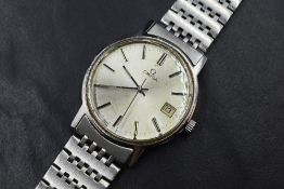 An Omega Tool 9070 wristwatch, the silver tone dial having baton five minute markers and date