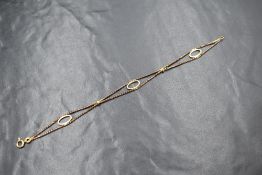 A 9ct gold fancy link bracelet, marked 9ct, 4.1g