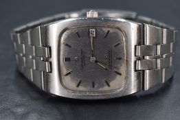 A gent's Omega Constellation automatic chronometer steel wrist watch having a baton numeral dial