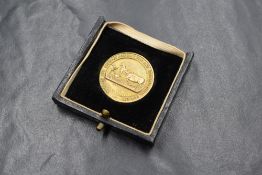 A 9ct gold 'Worsley And District Agricultural And Horticultural Society' presentation medallion,