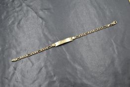 A 9ct gold ID bracelet having figaro link chain and inscribed Margaret, approx 5.6g