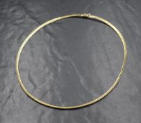 A 14ct gold snake link necklace, marked 14kt, 10g