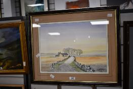 D Haddow (British Contemporary) Watercolour, a farmland cottage, signed and dated (2000) lower