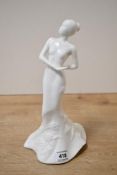 A Coalport Music and Dance series fine bone china figurine 'Stacatto' (White), measures 26cm tall.