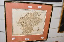 After John Cary (British 1755-1835) Hand colourised map, depicting the historic county of