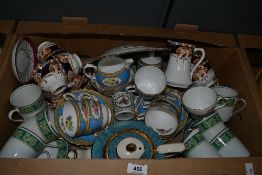 A collection of three assorted part tea services including Grosvenor China 'Rosamund' in pretty blue