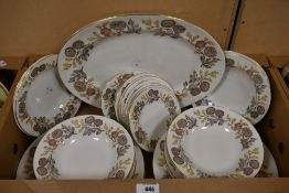 A small quantity of Wedgwood bone china 'Lichfield' tableware, having floral detailing and gilt