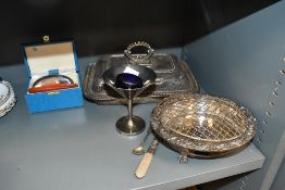 A small selection of late 19th to early 20th-century sundry white metal and EPNS wares, to feature a