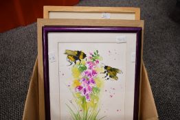 A collection of three 20th Century floral watercolour studies, sold alongside a watercolour