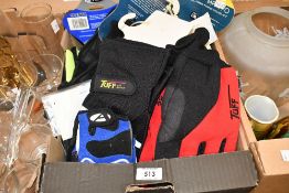 A carton of ex stock cycling gloves included padded and fingerless in a range of sizes.