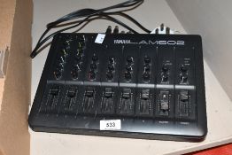 A Yamaha AM602 analogue mixer