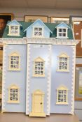 Modern Two Storey Dolls House in the Georgian Style with converted Loft, complete with furniture,