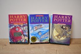 Children's. Rowling, J. K. - Harry Potter. The first three titles in the series. All paperbacks.