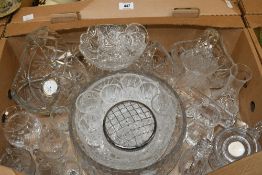 A large selection of 20th-century crystal cut glassware, to feature a tall Stuart crystal bud vase