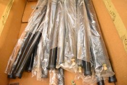 A box of various bike pumps