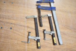Three F Clamps. A Record Marples 132 and two Piher No2