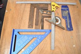 A group of set squares and angle measures