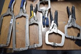 Six Metal Face Clamps