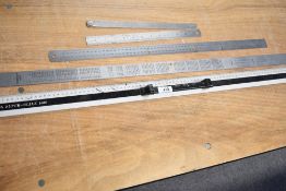 A selection of metal rules