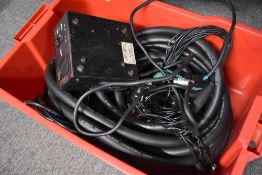 A selection of multicore cabling etc including Phantom power unit