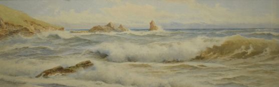 Ernest Stuart (British 19th Century) Watercolour 'South Devon', a shoreline study, signed lower