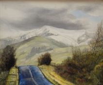 *Local Interest* Donald Findlay (British 20th Century) Oil on board 'Blencathra', a snow capped