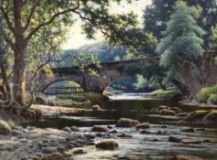*Local Interest* Reginald Aspinwall (British 1858-1921) Watercolour, a summertime river scene with